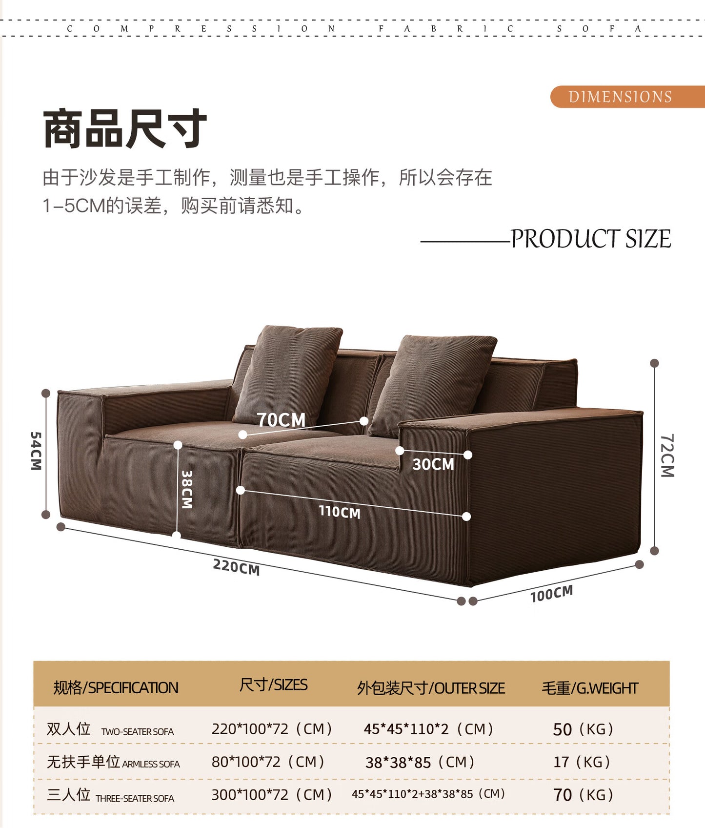 Tofu Block High Back Sofa Type 2 (3 seats)