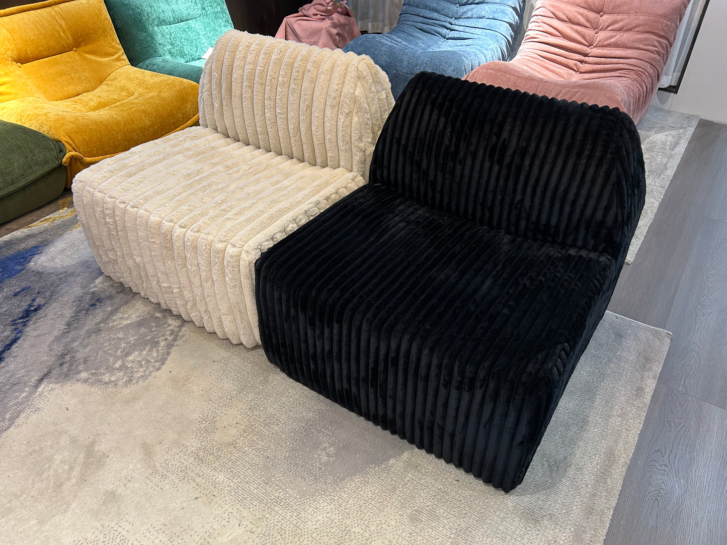 Single Seat Rabbit Velvet Sofa