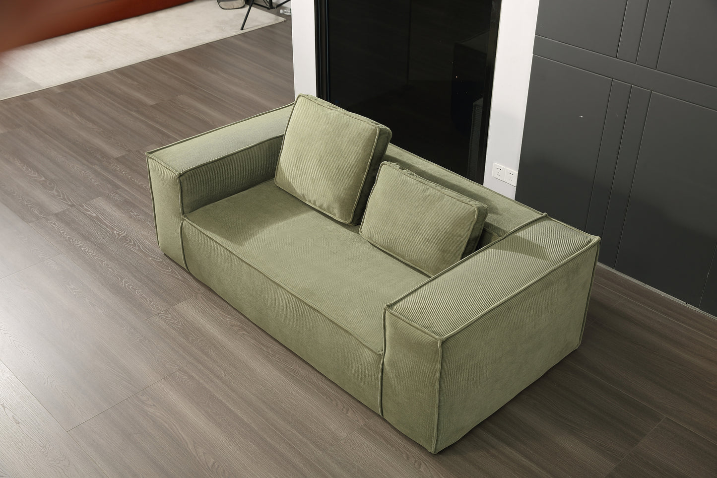 Tofu Block Low Back Sofa ( 2 seats without pillows)