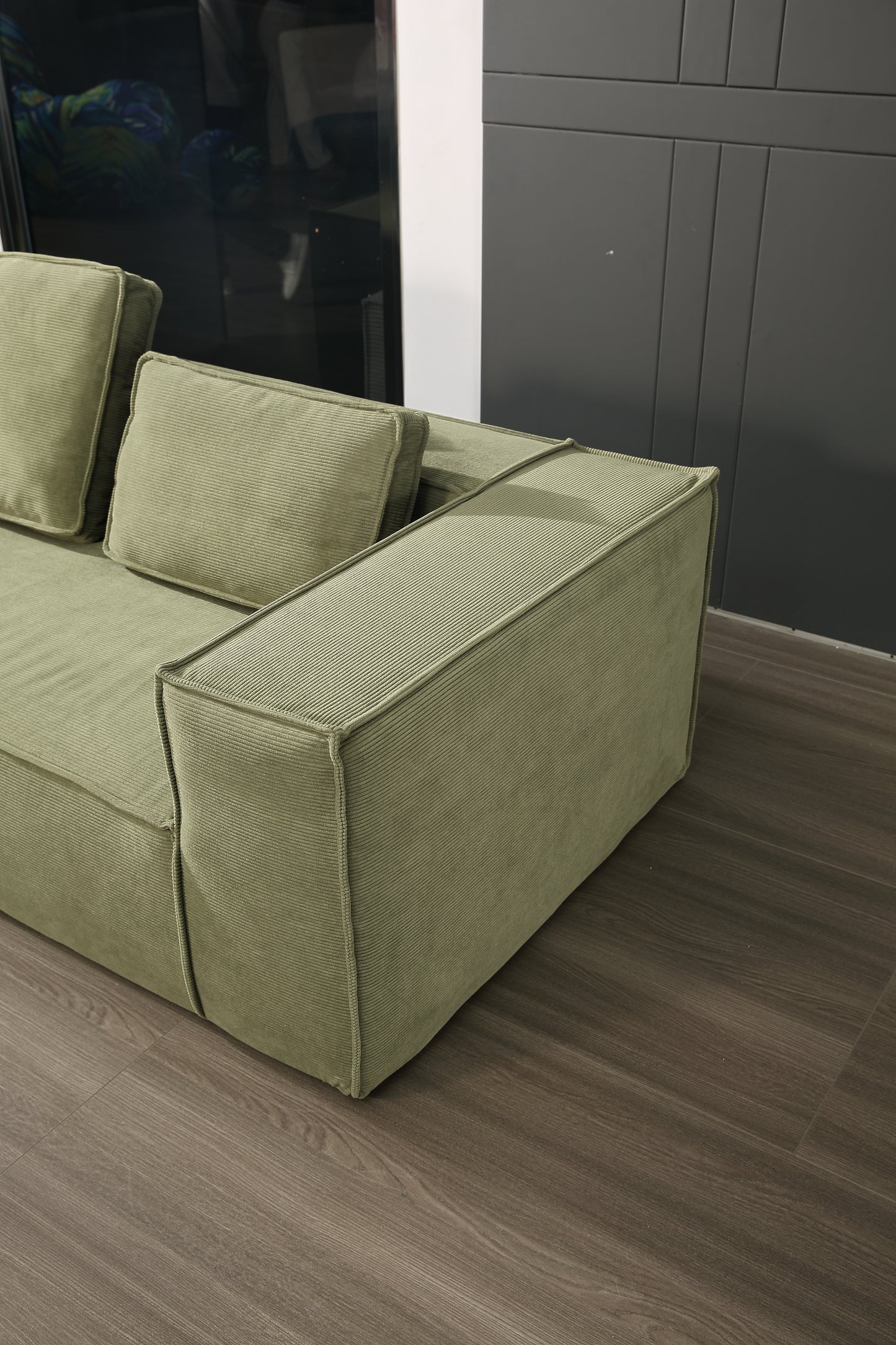 Tofu Block Low Back Sofa ( 2 seats without pillows)