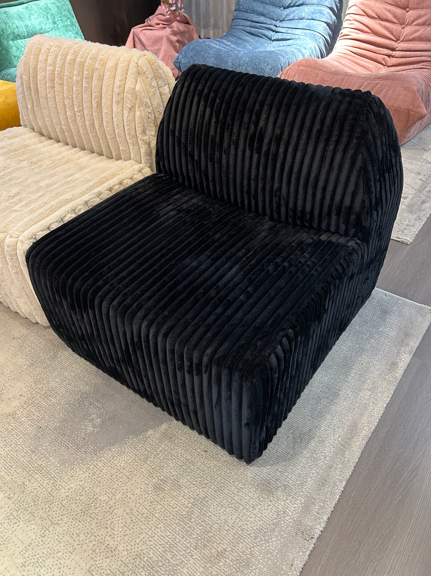 Single Seat Rabbit Velvet Sofa